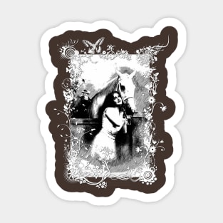 Vintage "White Horse White Frame" Sticker